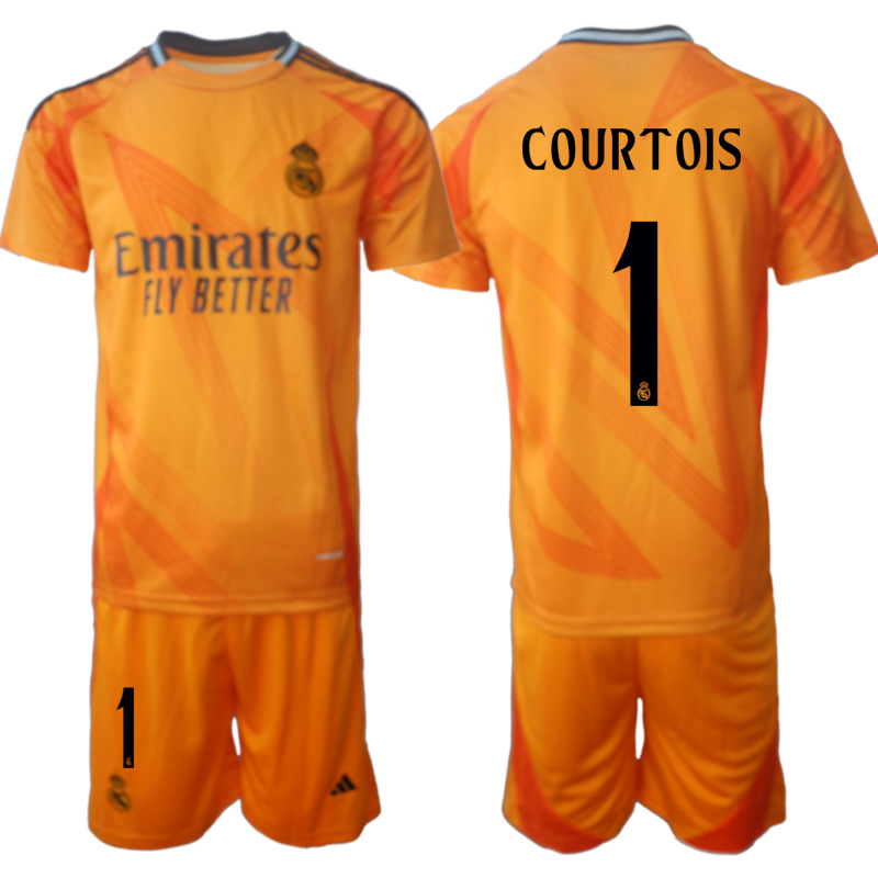 Men 2024-2025 Club Real Madrid away orange #1 Soccer Jersey